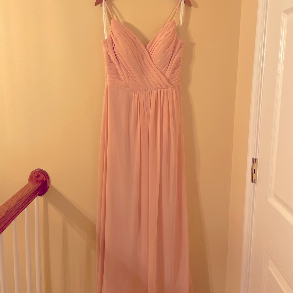 Blush V-Neck Formal Dress